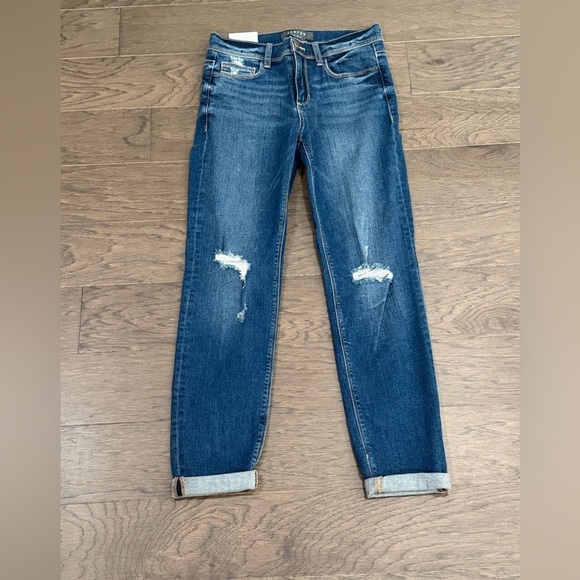 Harper Denim - Harper Medium Blue Distressed Boyfriend Jeans